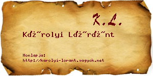 Károlyi Lóránt névjegykártya
