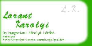 lorant karolyi business card